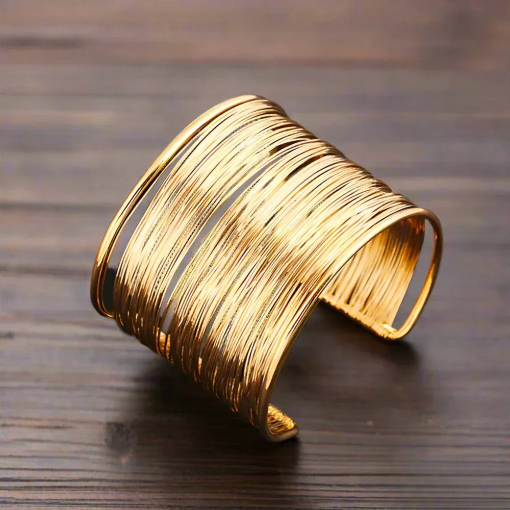 Women's gold-plated bracelet with opal, autumnal retro style