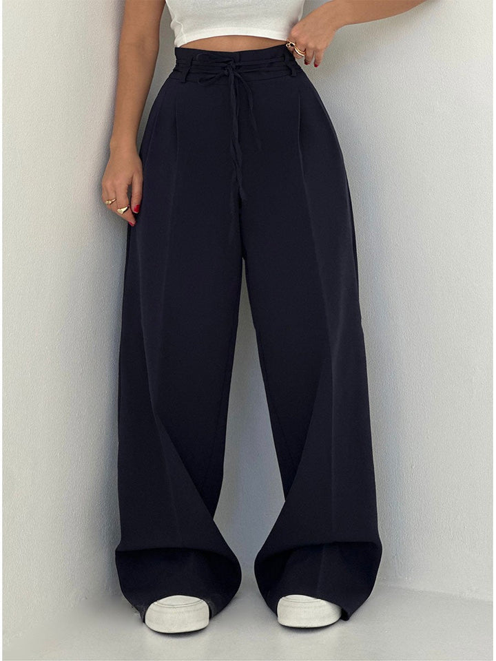 Women's wide-leg viscose trousers for autumn