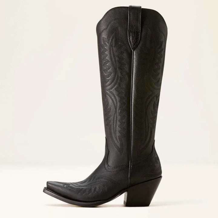 Bottes western femme en daim brodé avec talon cubain, style cowboy pour l’automne