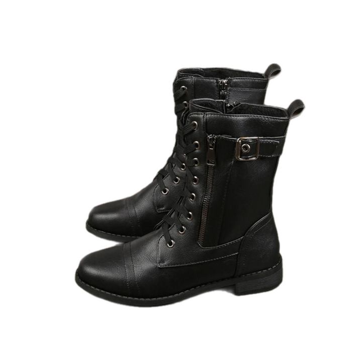 Chantal™ Bottes Élégantes Vintage pour Femmes avec Fermeture Éclair et Lacets pour un Look Intemporel