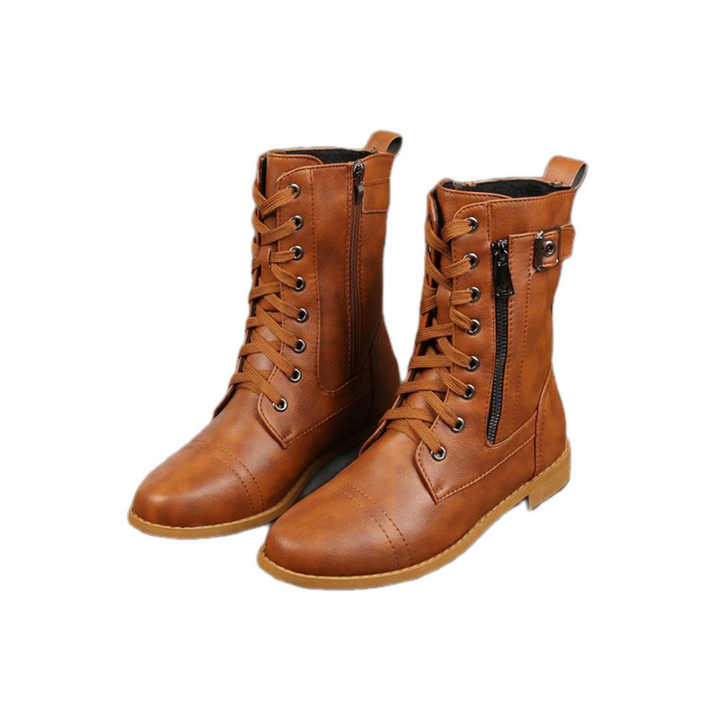 Chantal™ Bottes Élégantes Vintage pour Femmes avec Fermeture Éclair et Lacets pour un Look Intemporel