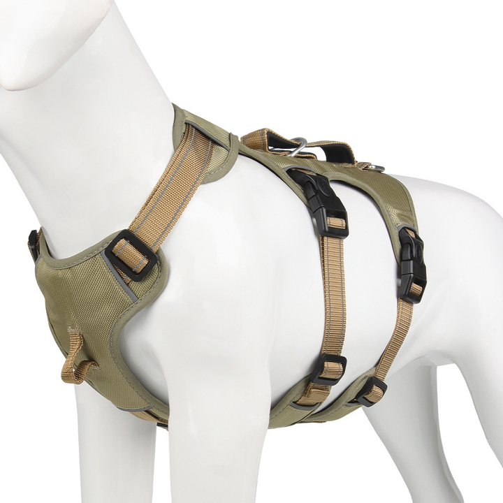 Adjustable reflective nylon no-pull dog harness for autumn