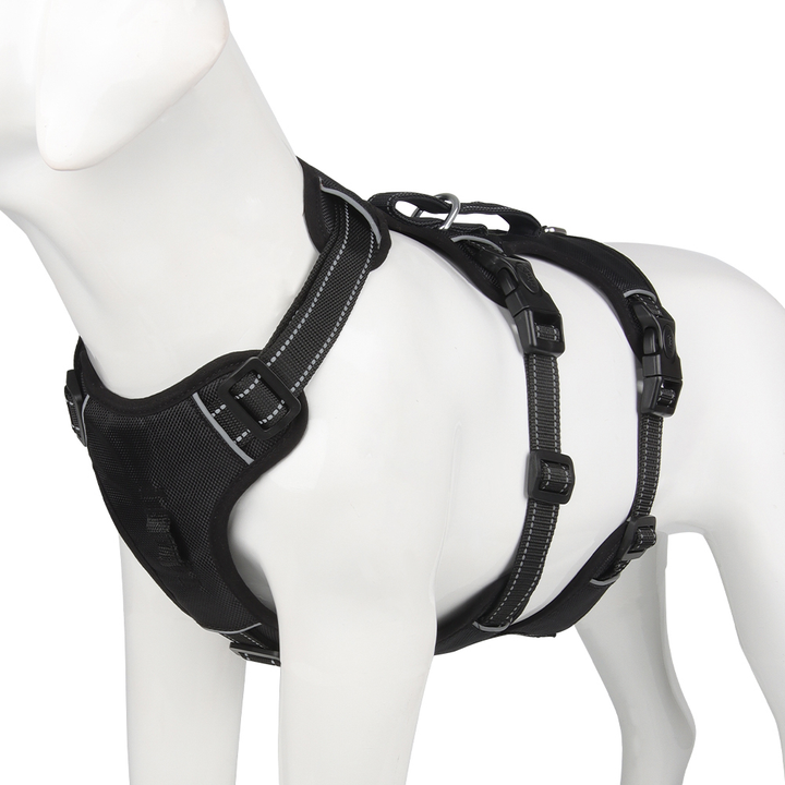 Adjustable reflective nylon no-pull dog harness for autumn