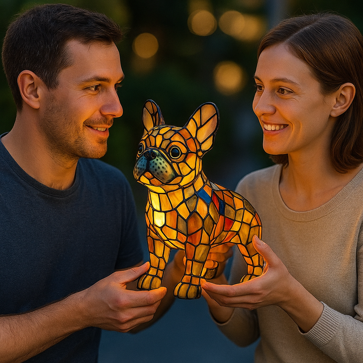Decorative wooden LED bedside lamp, autumn motif