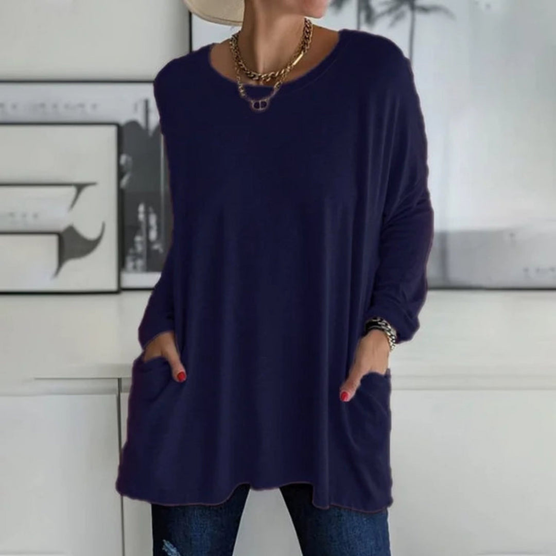 Pull oversize femme léger et confortable avec poches pour la fin de l’été et l’automne