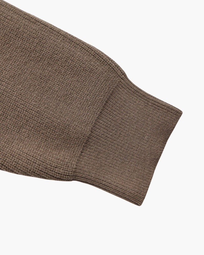Pull en laine pour homme à col zippé, côtelé, style smart casual, automne