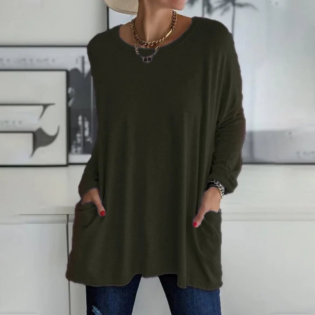 Pull oversize femme léger et confortable avec poches pour la fin de l’été et l’automne