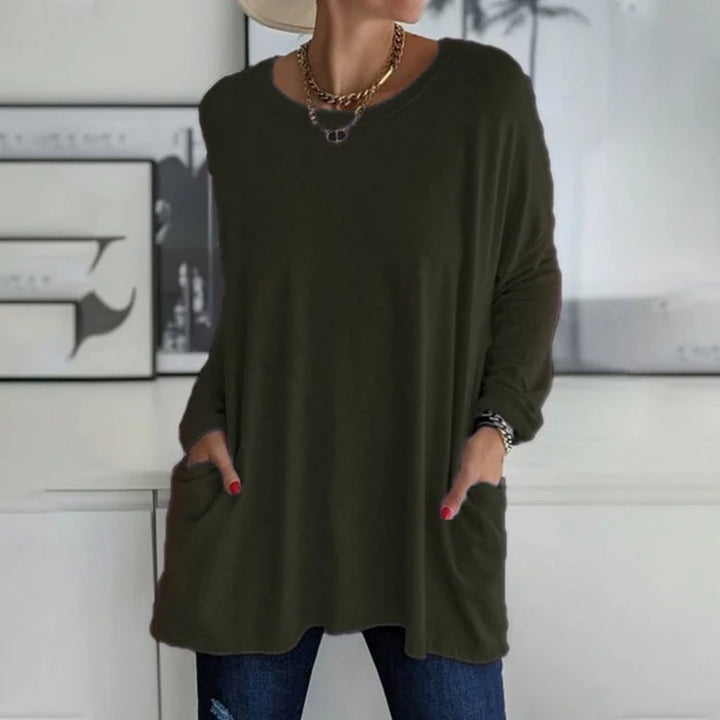 Pull oversize femme léger et confortable avec poches pour la fin de l’été et l’automne