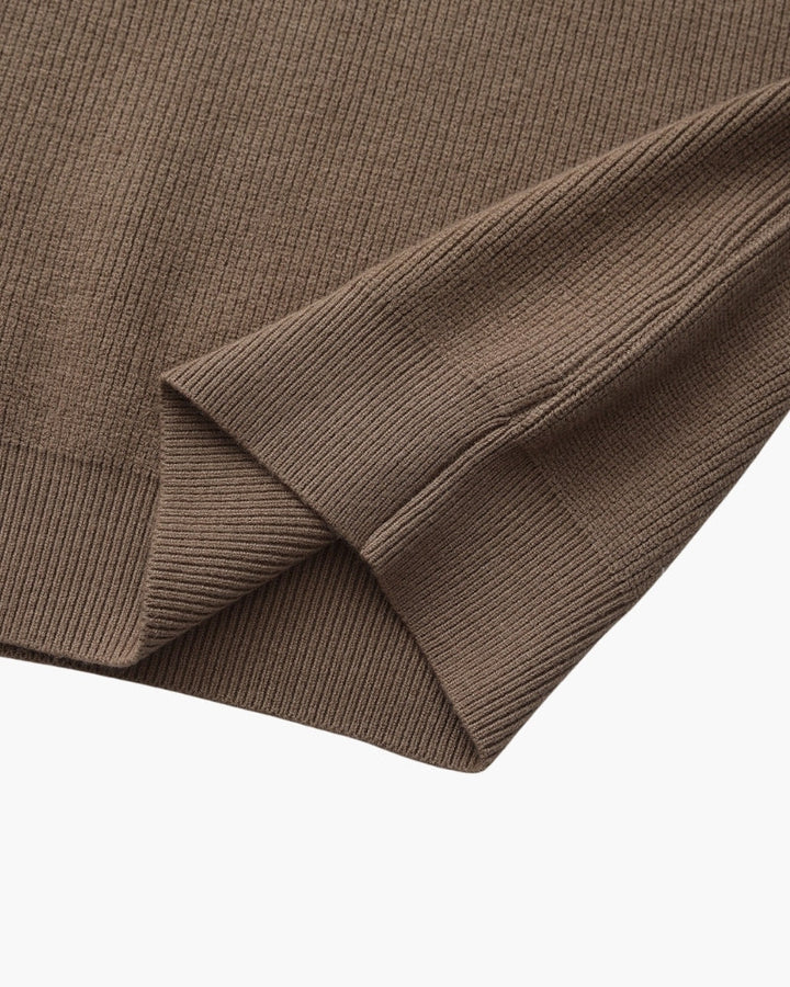 Pull en laine pour homme à col zippé, côtelé, style smart casual, automne