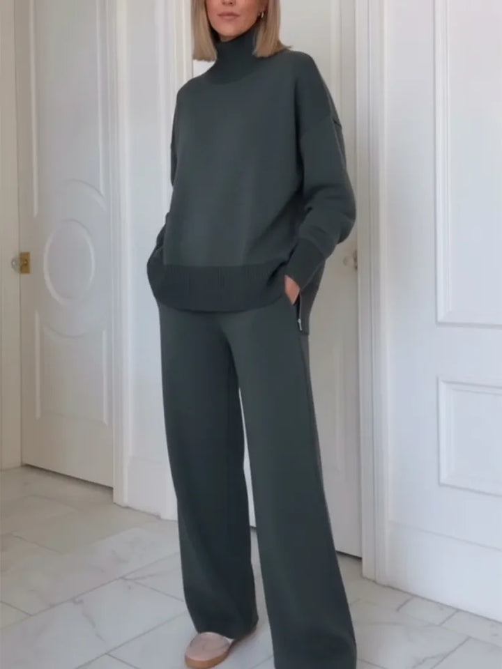 Women's cotton tracksuit set, straight-leg pants, autumn collection