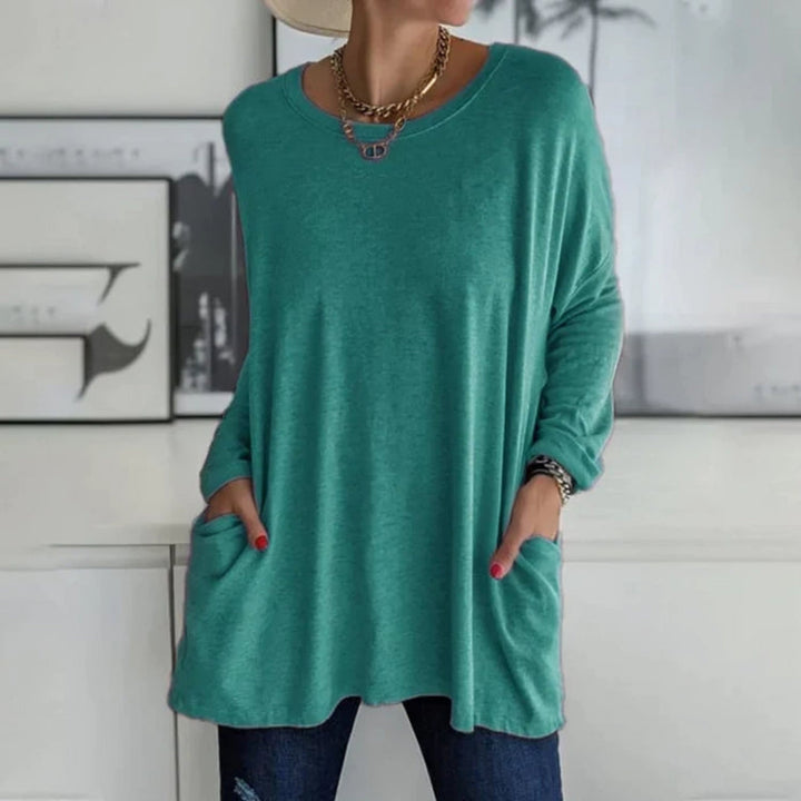Pull oversize femme léger et confortable avec poches pour la fin de l’été et l’automne