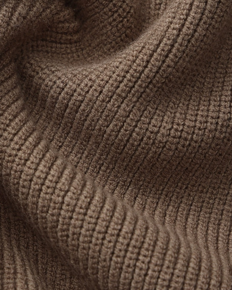 Pull en laine pour homme à col zippé, côtelé, style smart casual, automne