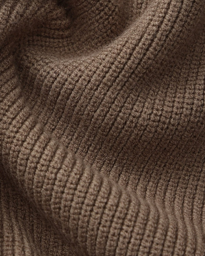 Pull en laine pour homme à col zippé, côtelé, style smart casual, automne