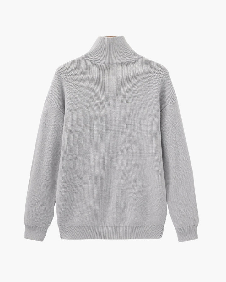 Pull en laine pour homme à col zippé, côtelé, style smart casual, automne