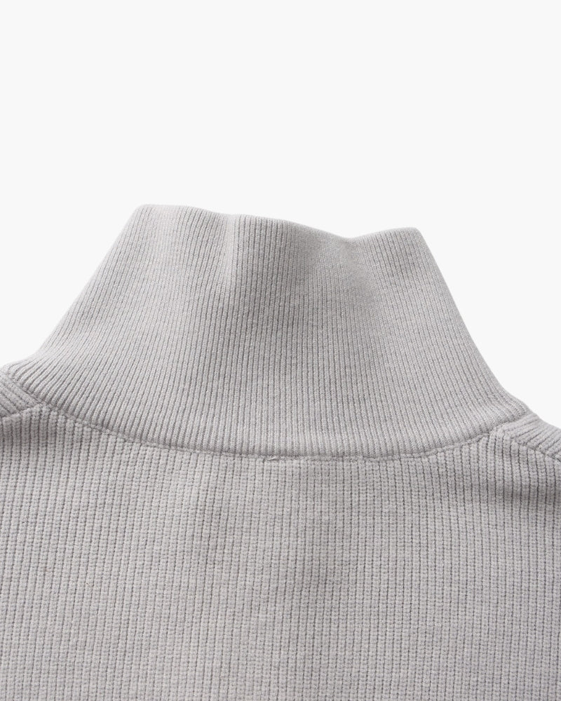 Pull en laine pour homme à col zippé, côtelé, style smart casual, automne