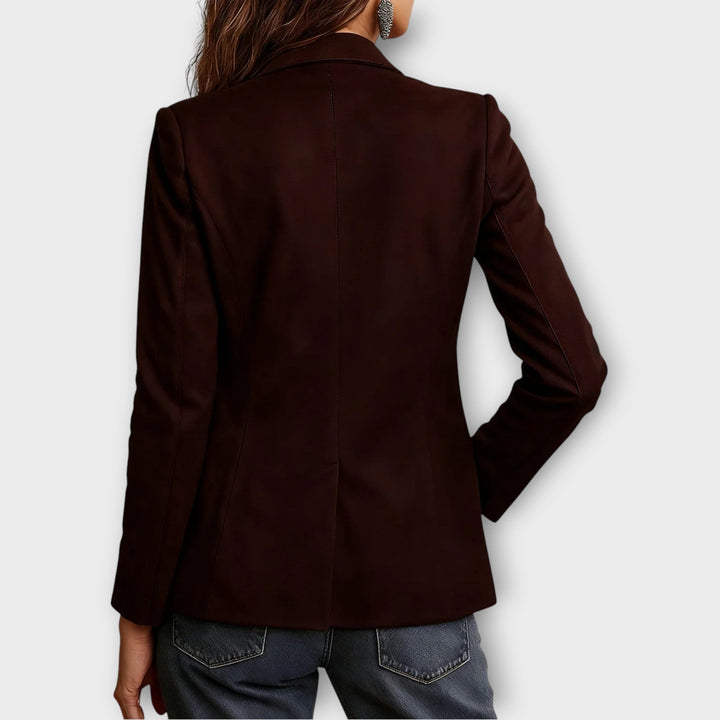 Elegant vintage suede leather blazer for autumn