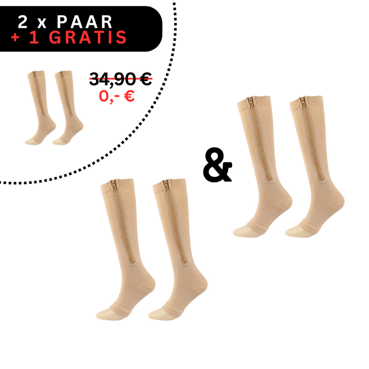 Chaussettes de compression orthopédiques avec fermeture éclair - ComfortZip