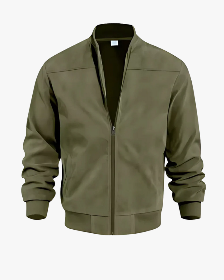 Women's suede bomber jacket for autumn, mid-season jacket for cool days