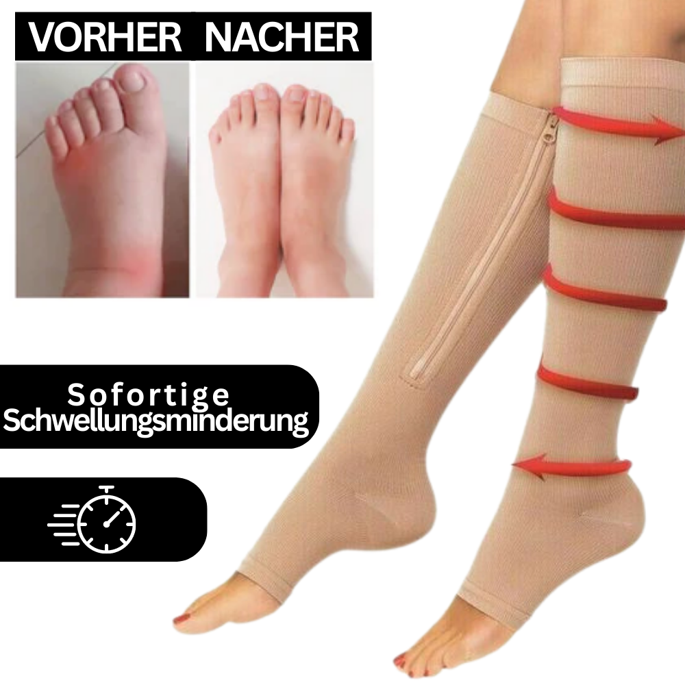 Chaussettes de compression orthopédiques avec fermeture éclair - ComfortZip