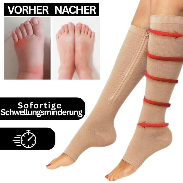 Chaussettes de compression orthopédiques avec fermeture éclair - ComfortZip