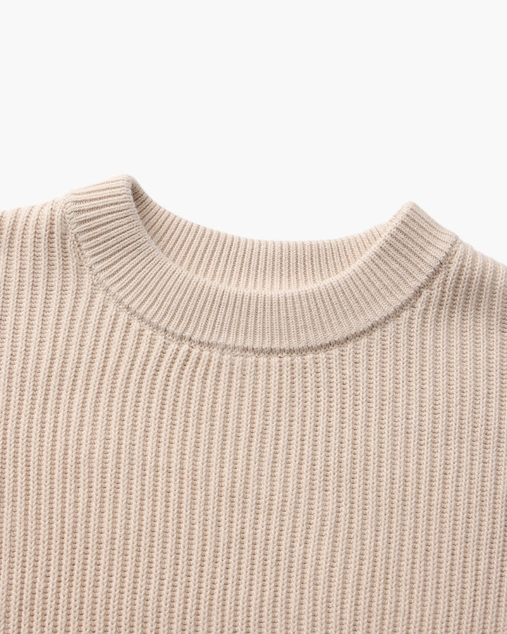 Pull homme en coton à col rond, à rayures, en maille pour l’automne