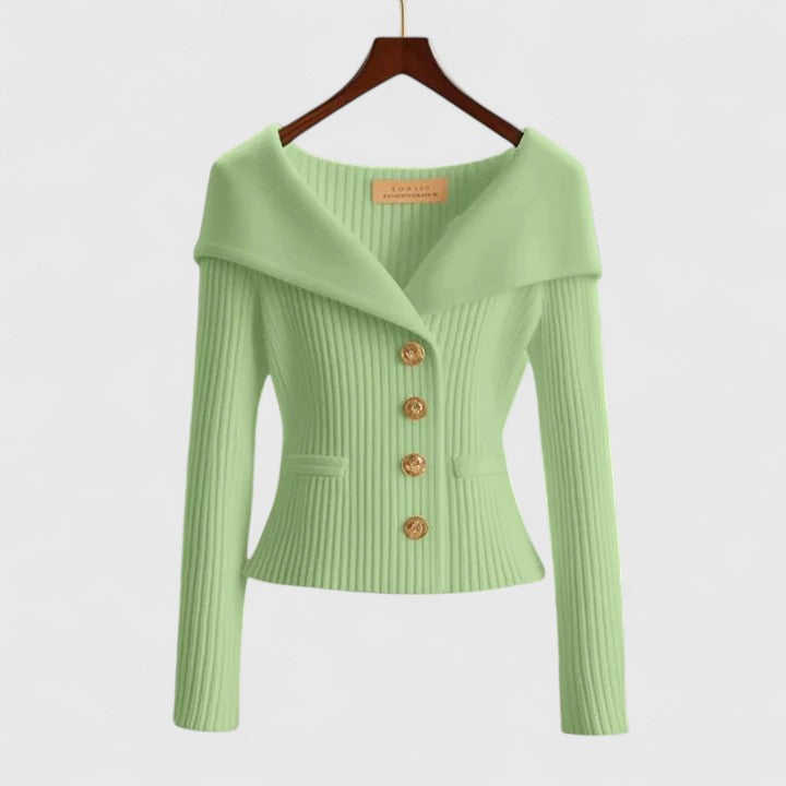 Gilet ajusté pour femme à col large pour l'automne, pour des tenues élégantes