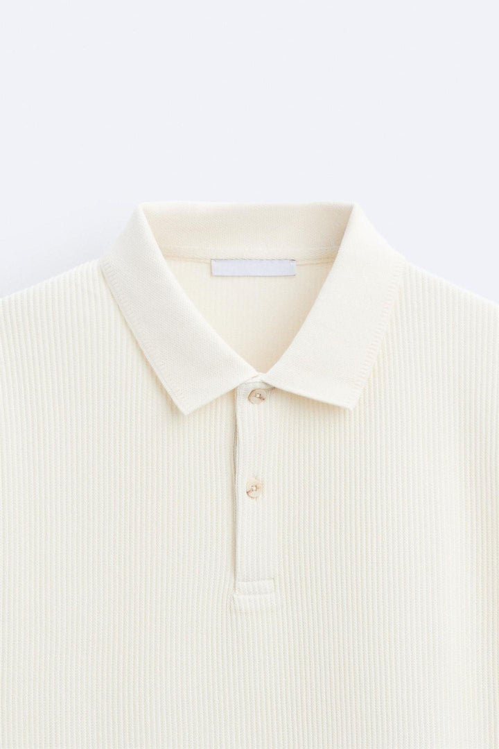 Polo à Manches Courtes Élégante en Crème - Stylé et Confortable pour Toutes les Occasions