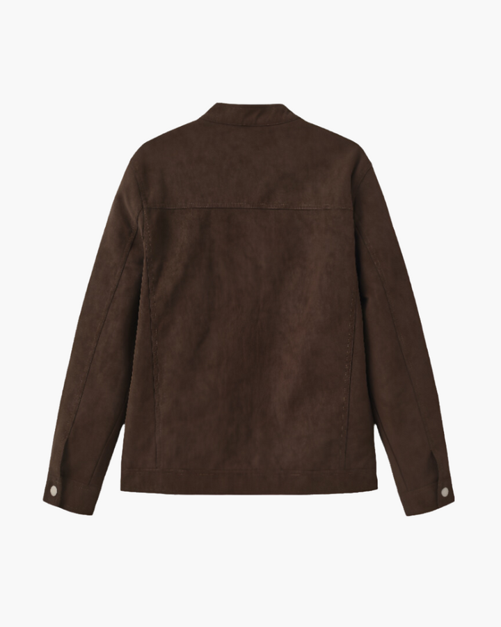 Women's suede leather jacket for autumn, a mid-season jacket for everyday outfits