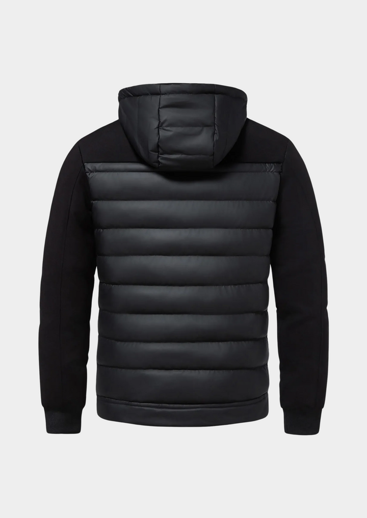 Veste hybride matelassée pour femme pour l’automne, veste de mi-saison à capuche pour les journées fraîches