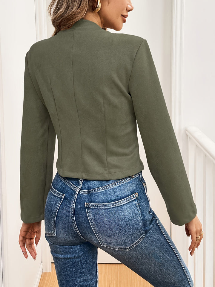 Maija | Elegant Women's Jacket with Stylish Synthetic Suede Button Detail and Double Row of Buttons