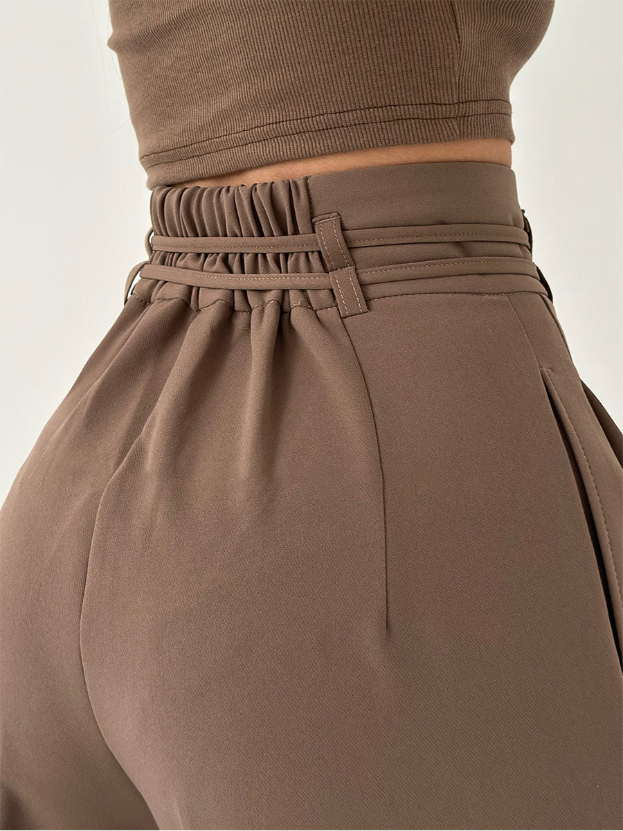 Women's wide-leg viscose trousers for autumn