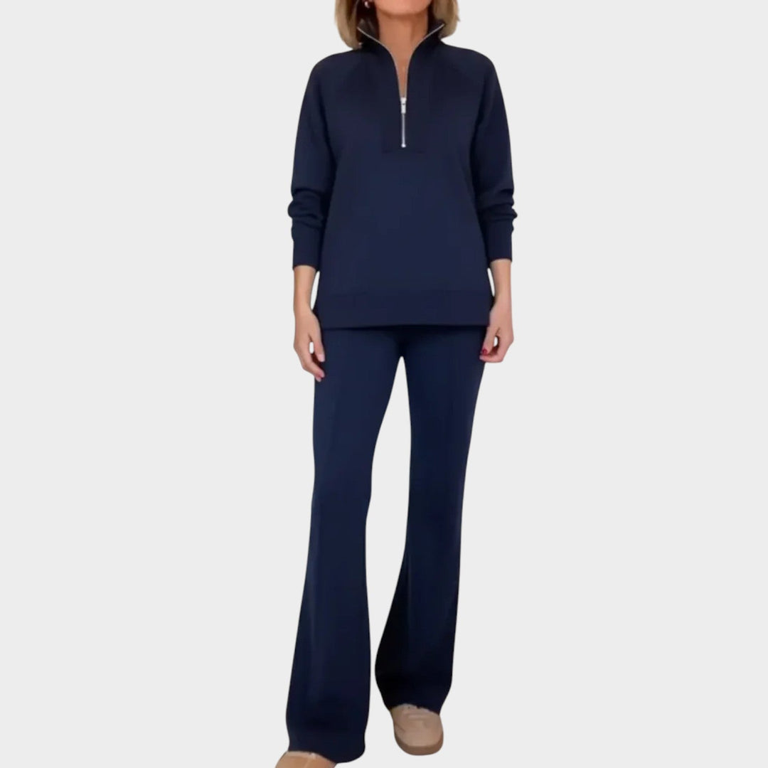 Ensemble de survêtement en maille pour femme, deux pièces, automne