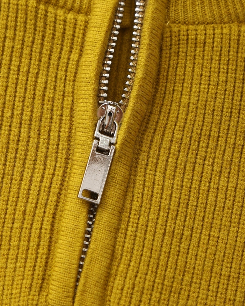 Pull en laine pour homme à col zippé, côtelé, style smart casual, automne