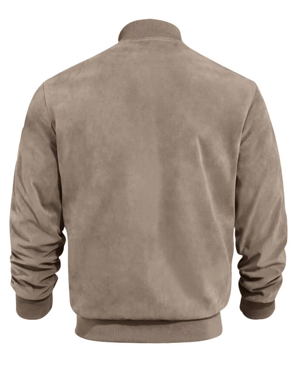 Women's suede bomber jacket for autumn, mid-season jacket for cool days