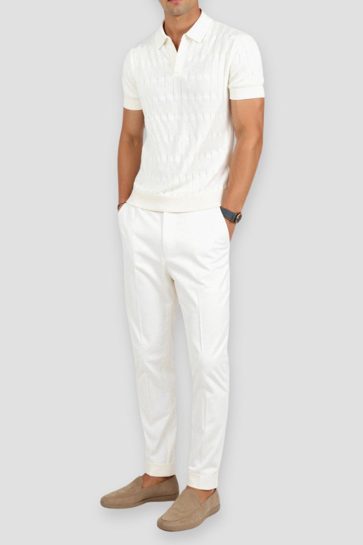 Elegant men's white polo shirt - Timeless style and comfort