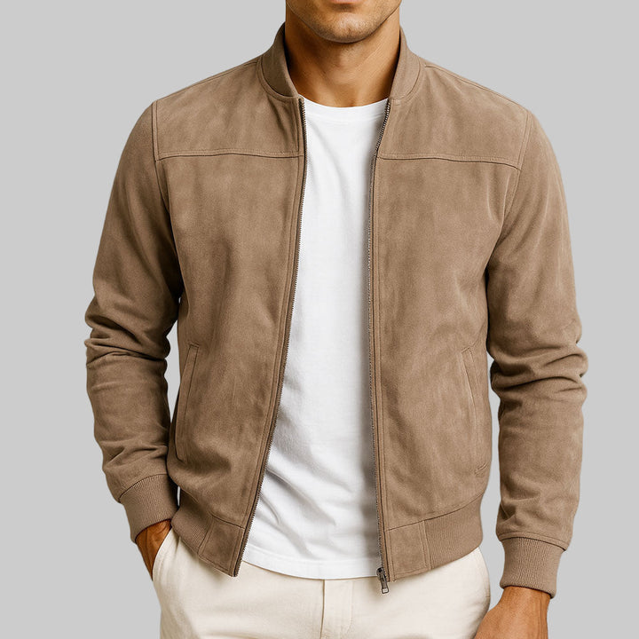 Veste en daim pour homme, élégante et urbaine, idéale pour la mi-saison et l’automne