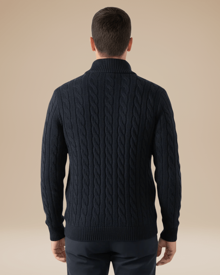 Pull en maille unisexe à fermeture éclair, motif torsadé, pour l’automne