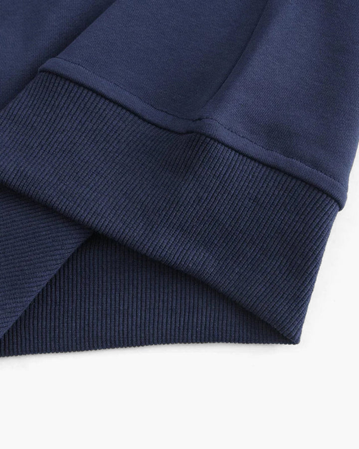 Men's zip-up cotton sweatshirt with a stand collar, in a casual autumn style