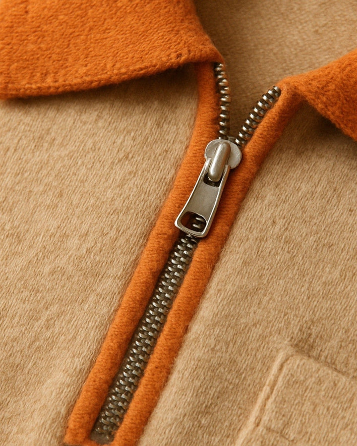 Pull en cachemire pour homme à col zippé, élégant pour l’automne