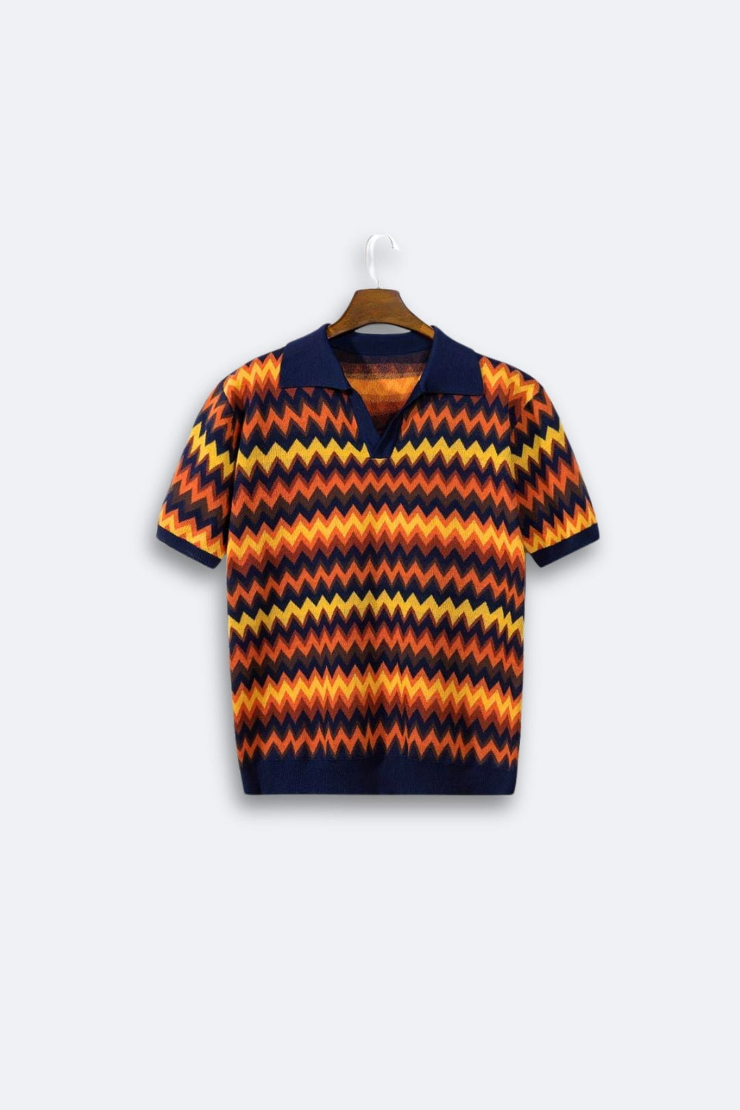 Pull rétro stylé avec motif zigzag tendance