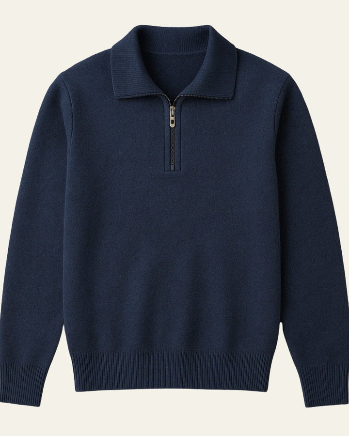 Pull homme en cachemire à fermeture éclair pour l’automne et les journées fraîches, style smart casual