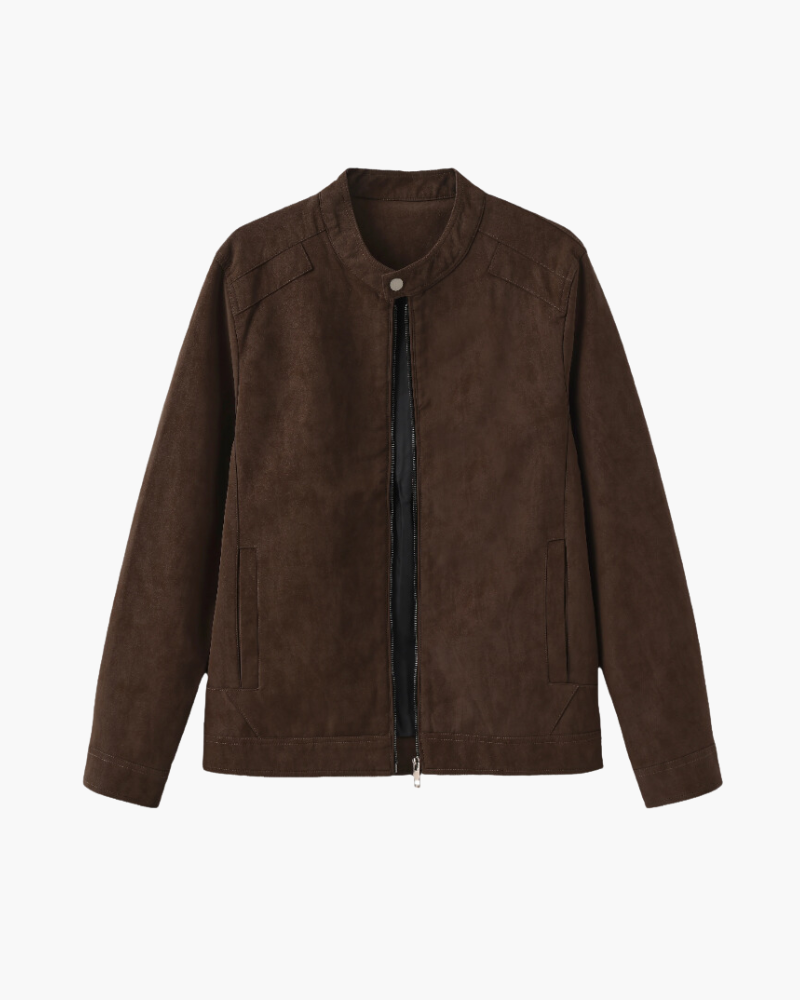 Women's suede leather jacket for autumn, a mid-season jacket for everyday outfits