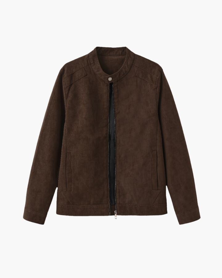 Women's suede leather jacket for autumn, a mid-season jacket for everyday outfits
