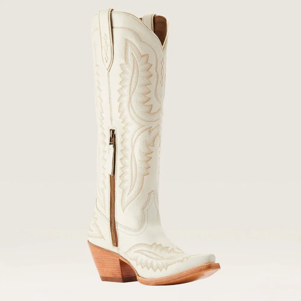 Bottes western femme en daim brodé avec talon cubain, style cowboy pour l’automne
