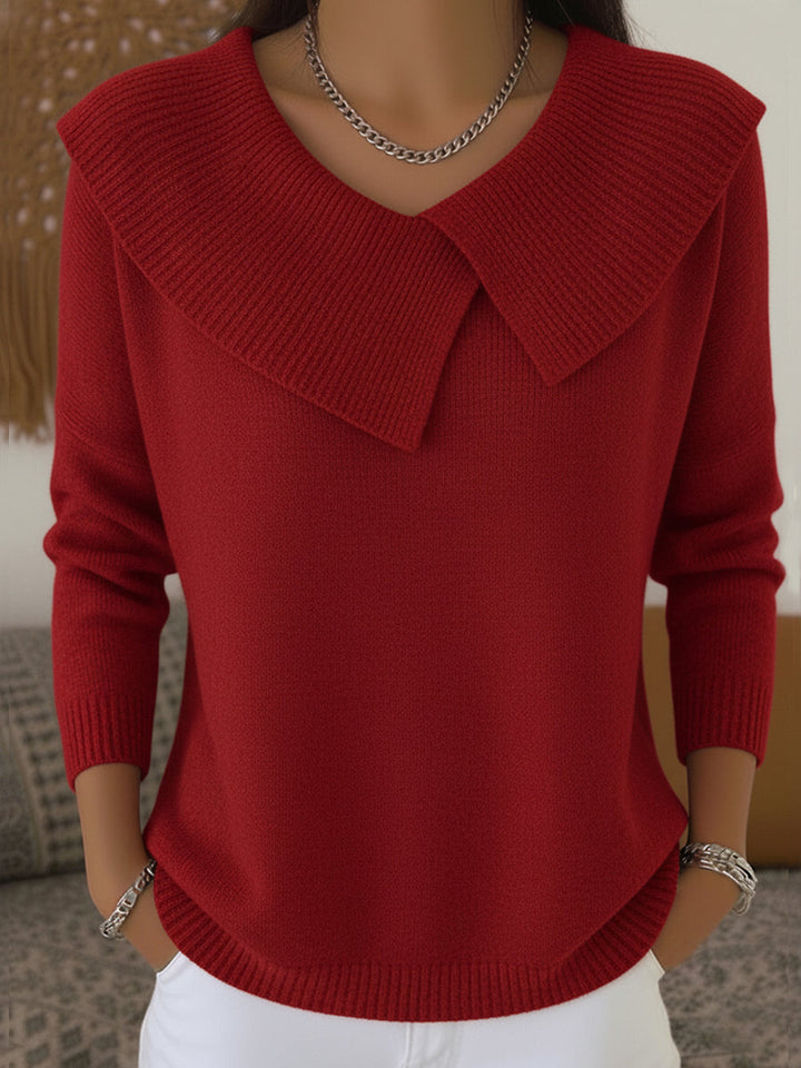 Pull femme en maille à col rond pour l'automne, pour des tenues quotidiennes