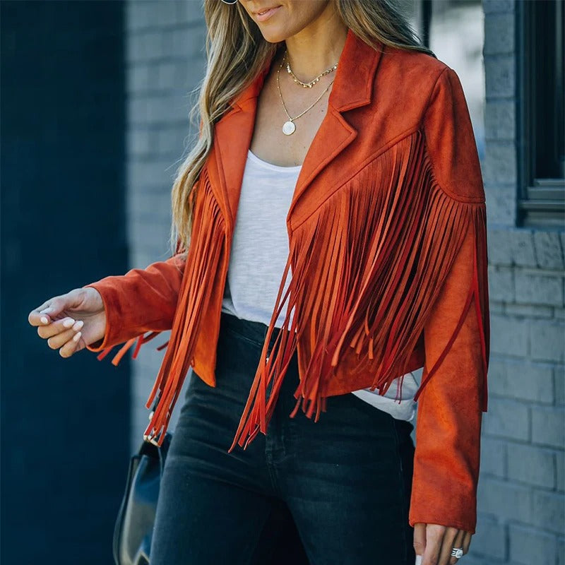 Veste à franges femme élégante et confortable pour l’été et l’automne