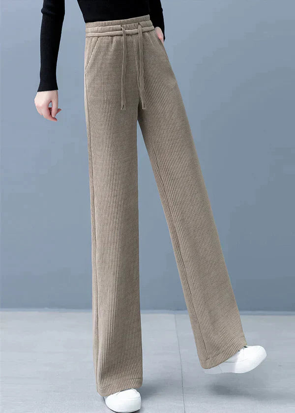 Fashionable beaded pants with a practical drawstring