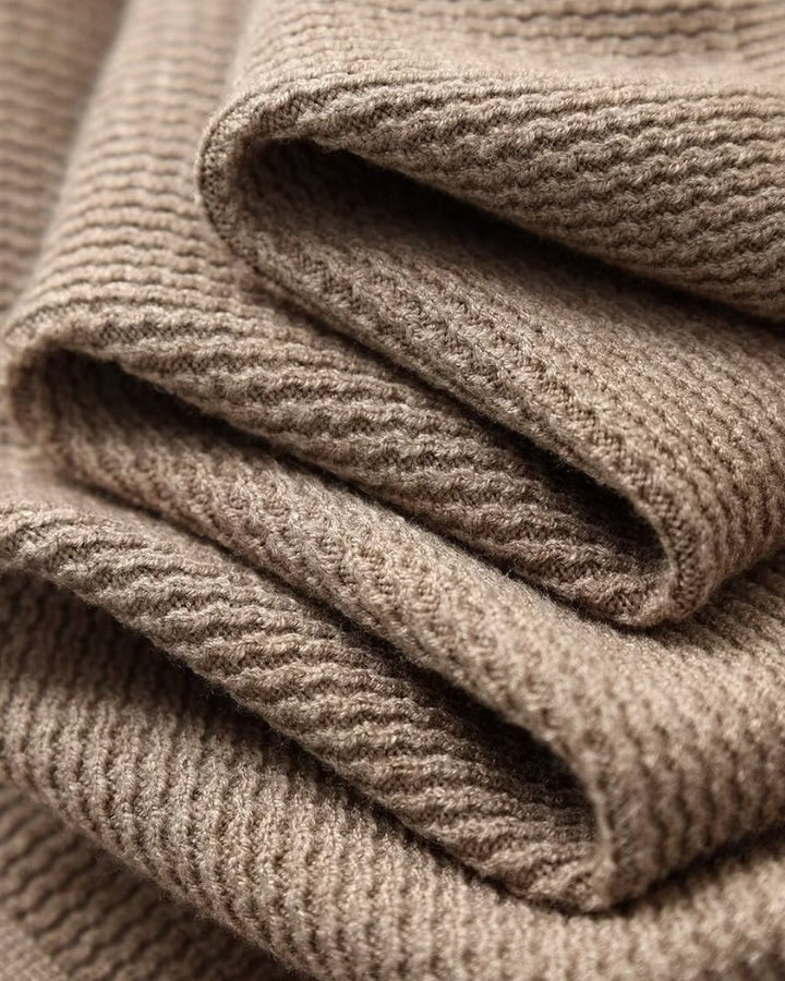 Men's textured knit polo sweater for autumn