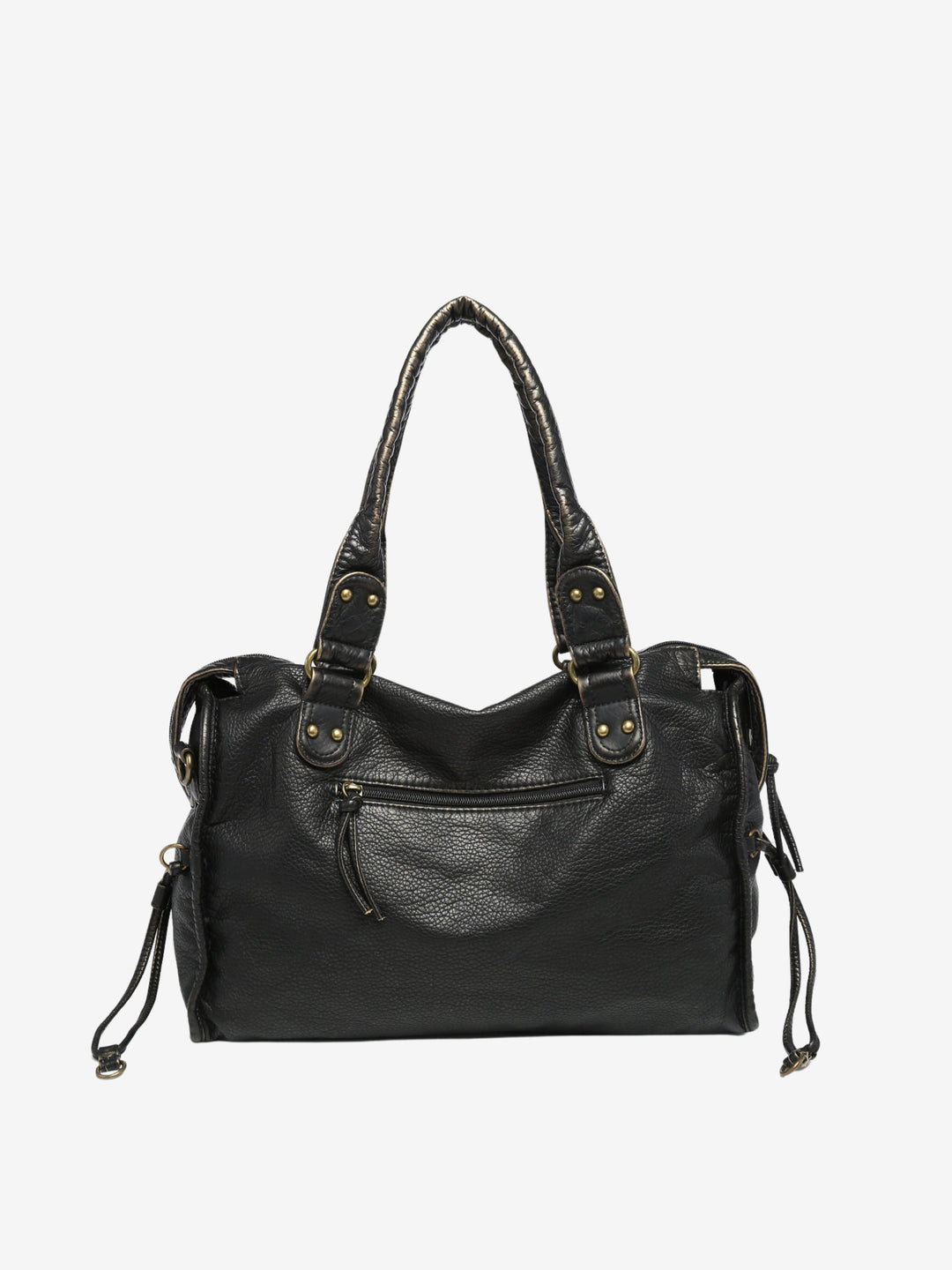 Women's leather bag for work and laptop, autumn urban style