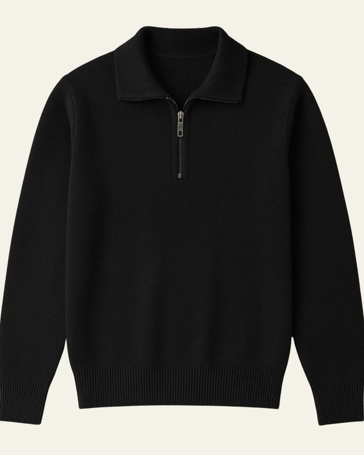 Pull homme en cachemire à fermeture éclair pour l’automne et les journées fraîches, style smart casual